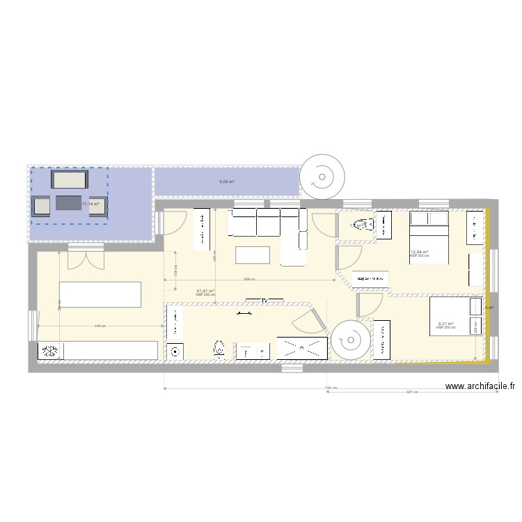 plan maison étage cuisine inversée. Plan de 13 pièces et 125 m2