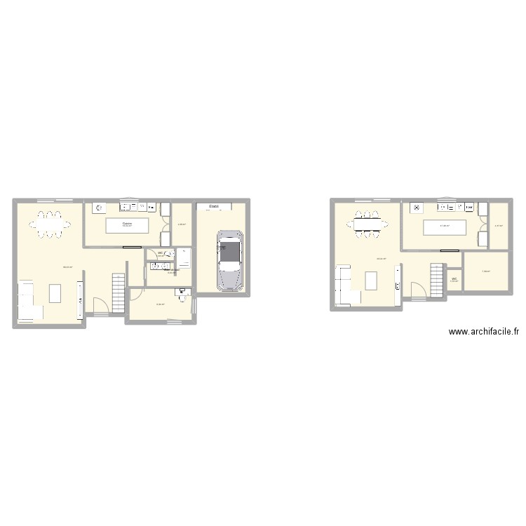 Maison RDC2. Plan de 12 pièces et 180 m2