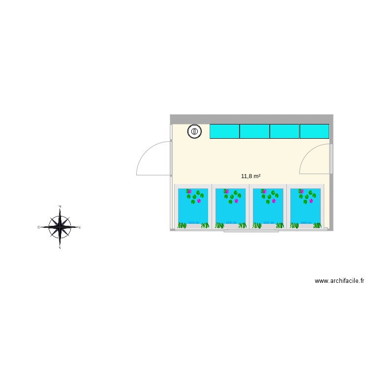 serre. Plan de 0 pièce et 0 m2