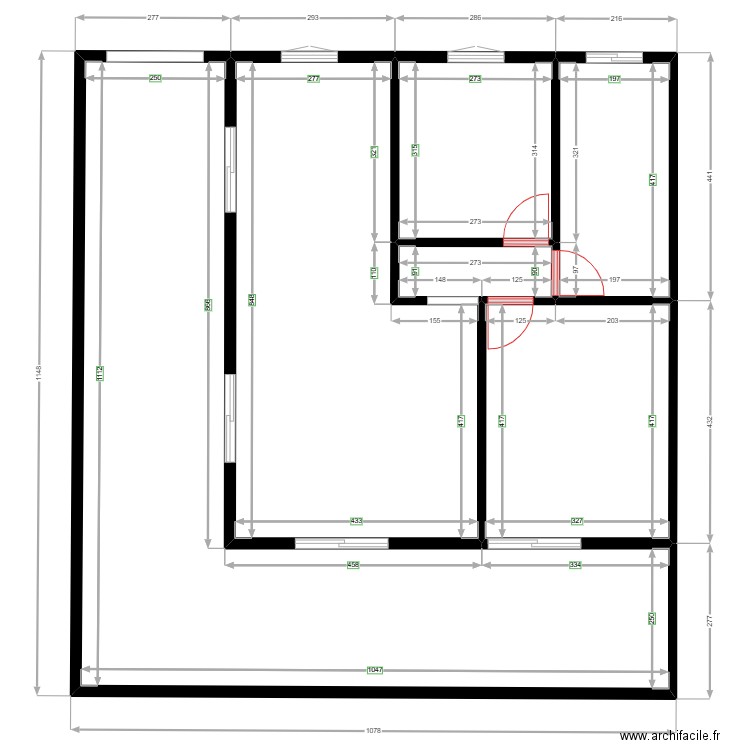 Projet Maison blanche R+1 Appart n°1 dimension. Plan de 6 pièces et 111 m2