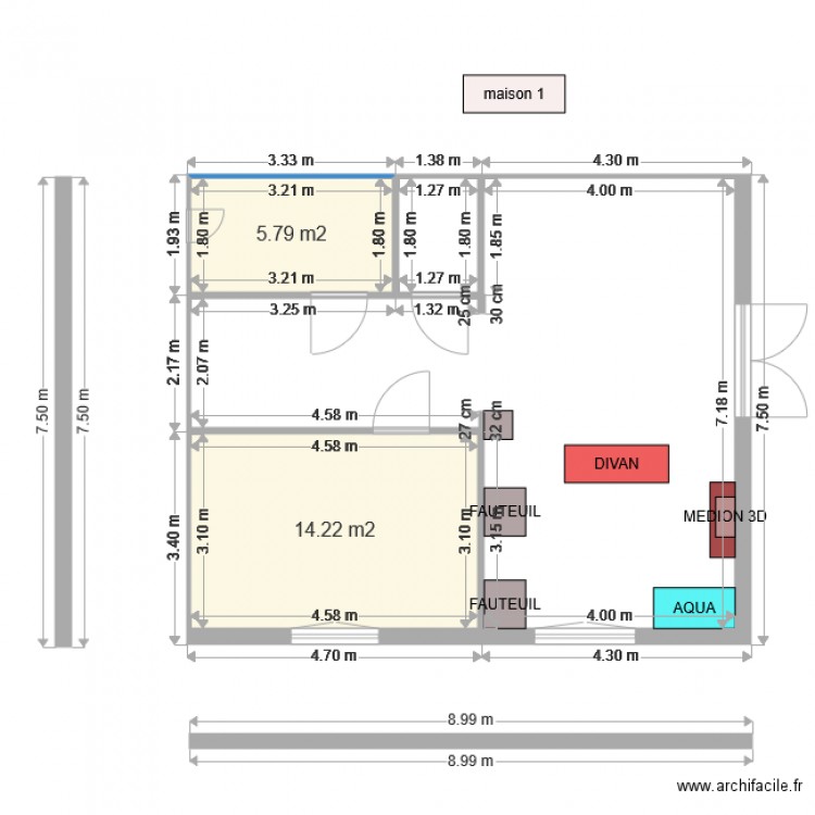 maison 01. Plan de 0 pièce et 0 m2