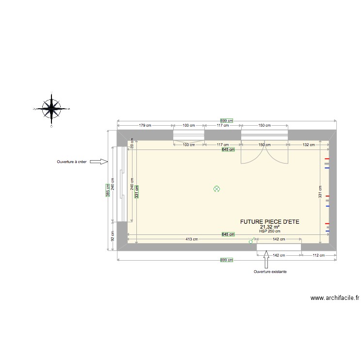 CUISINE D'ETE. Plan de 1 pièce et 21 m2