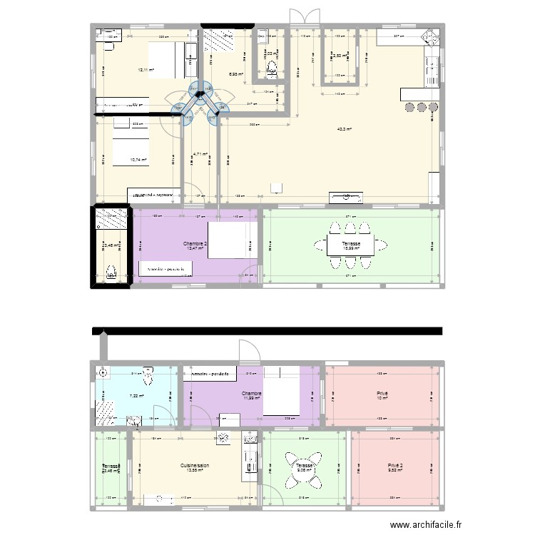 Maudette V4-3 chambres. Plan de 17 pièces et 183 m2