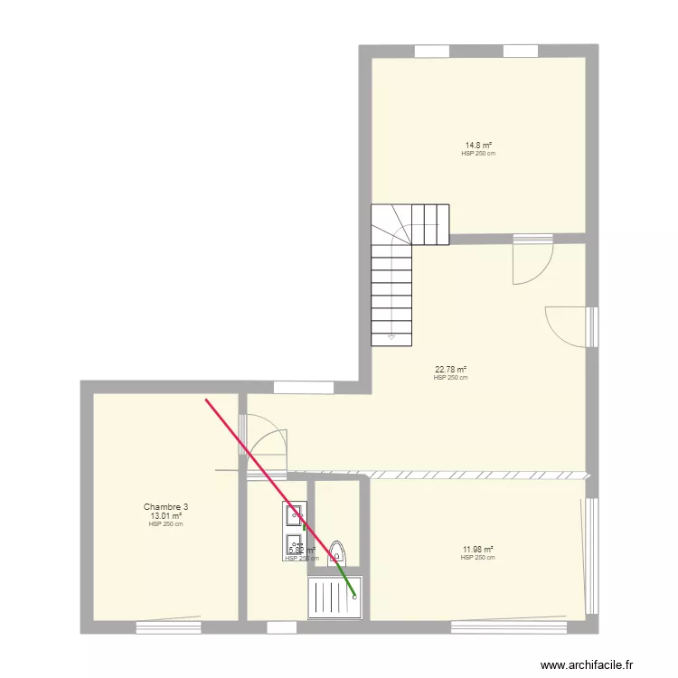 Plan etage reseau eaux us&eacute;es eaux vannes. Plan de 