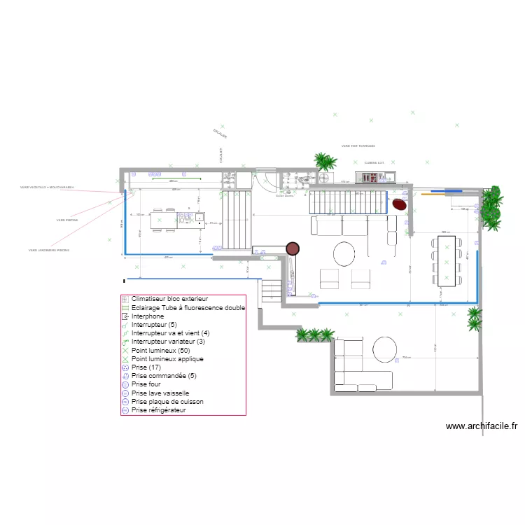 Roc Mer  Etage Lot Electricit&eacute;. Plan de 
