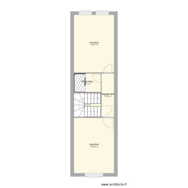 Maison Ria 1er étage. Plan de 5 pièces et 36 m2