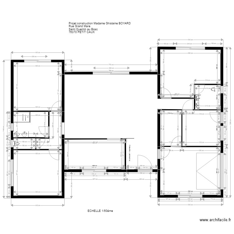 maison façade est. Plan de 0 pièce et 0 m2