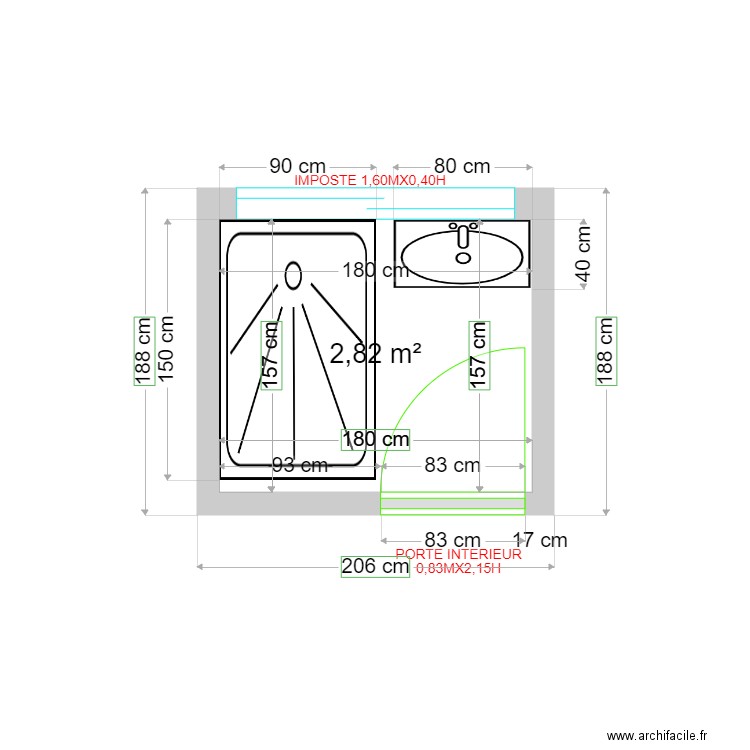 VAI SDB RDC. Plan de 0 pièce et 0 m2