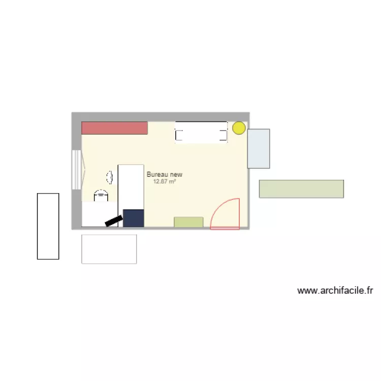 Nouveau bureau angle alinea. Plan de 
