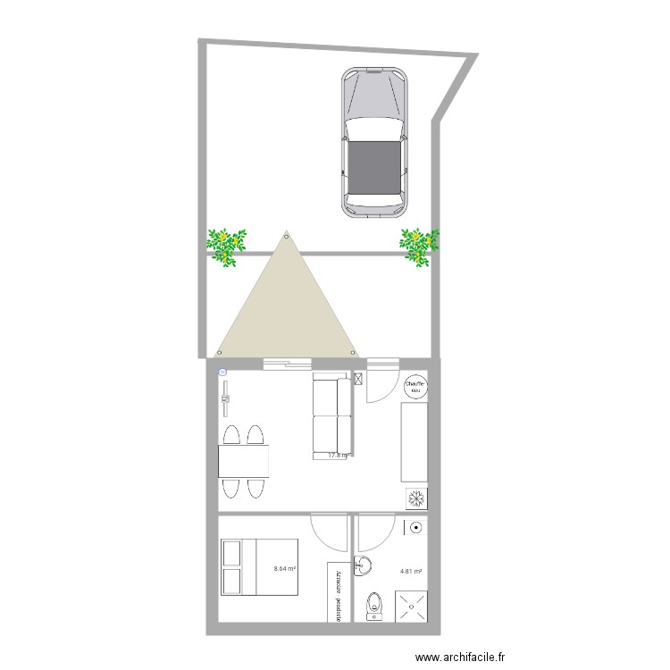 Extension studio. Plan de 0 pièce et 0 m2