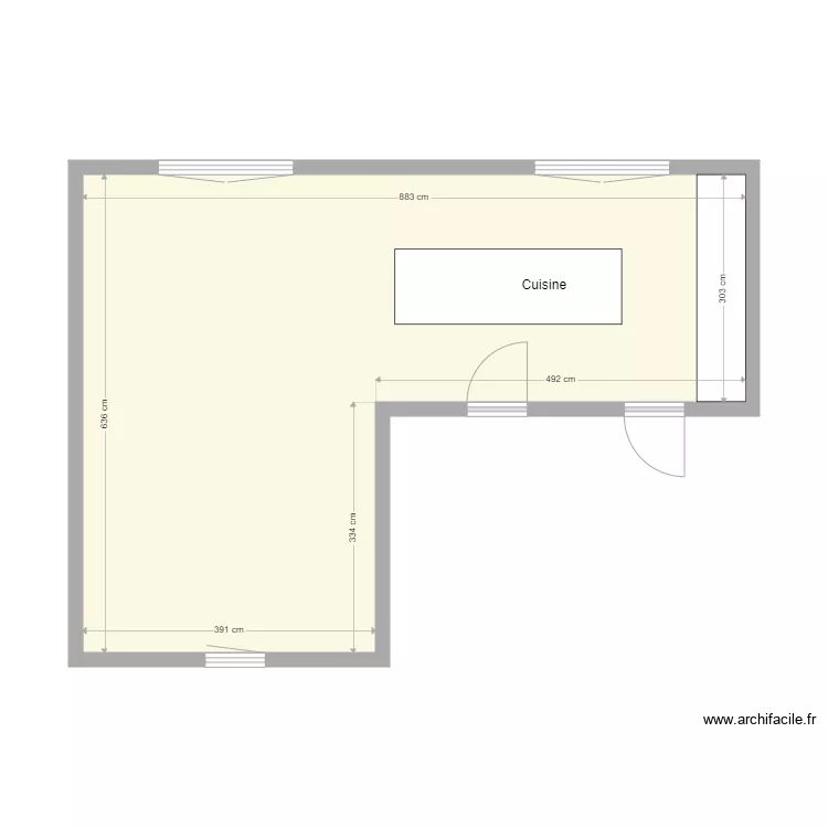 Cuisine S&eacute;jour DACOSSE COUTISSE. Plan de 