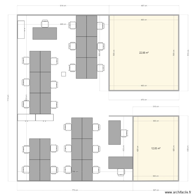 Plan DT etage. Plan de 2 pièces et 36 m2