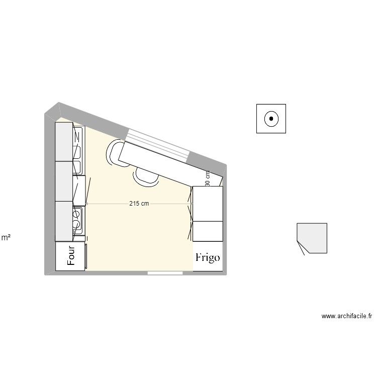 blois. Plan de 1 pièce et 8 m2