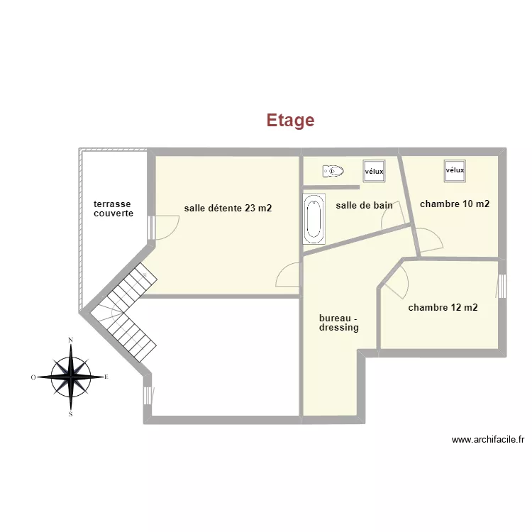 Etage Monleon Magnoac. Plan de Etage Monleon Magnoac. Plan de