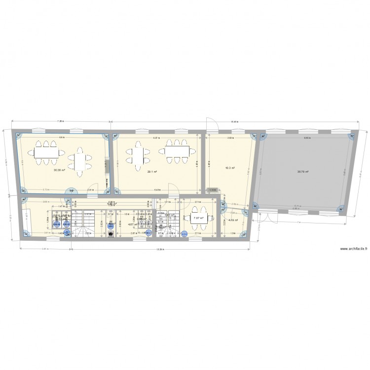 PLAN ETAGE SACRE COEUR ETAT INITIAL PLAN 1 BIS. Plan de 0 pièce et 0 m2