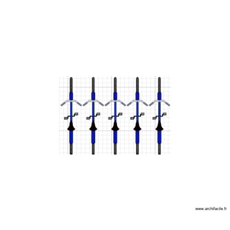 Plan Rack Velo RACK 5 VELOS 301118 192cm - Plan dessiné par tutu01600