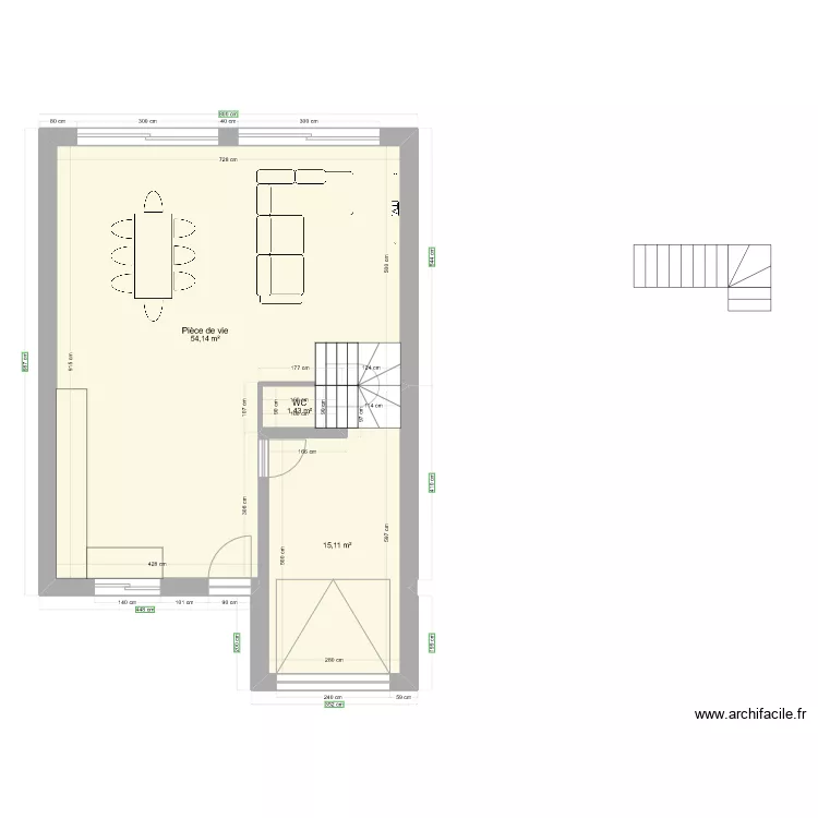 maison 8m. Plan de 