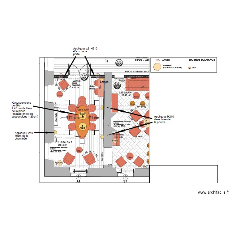 Salon 2 RDC. Plan de 0 pièce et 0 m2