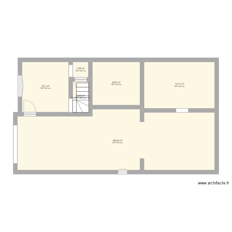 maison sam cave. Plan de 6 pièces et 84 m2