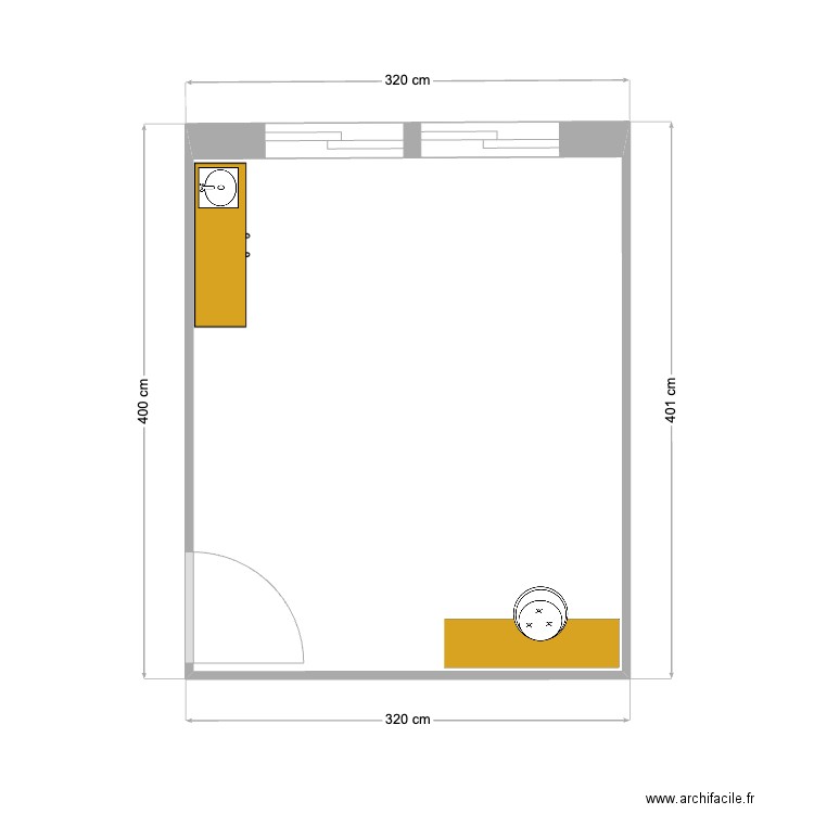 AKOE CABINE2.1. Plan de 1 pièce et 11 m2