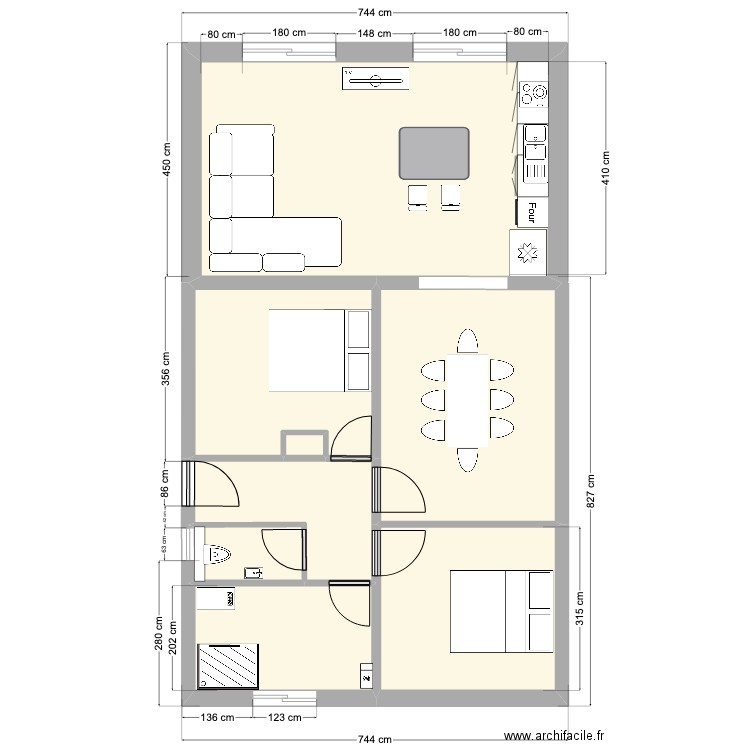 43bis LC INT PROJET 18 06 2023 . Plan de 8 pièces et 79 m2