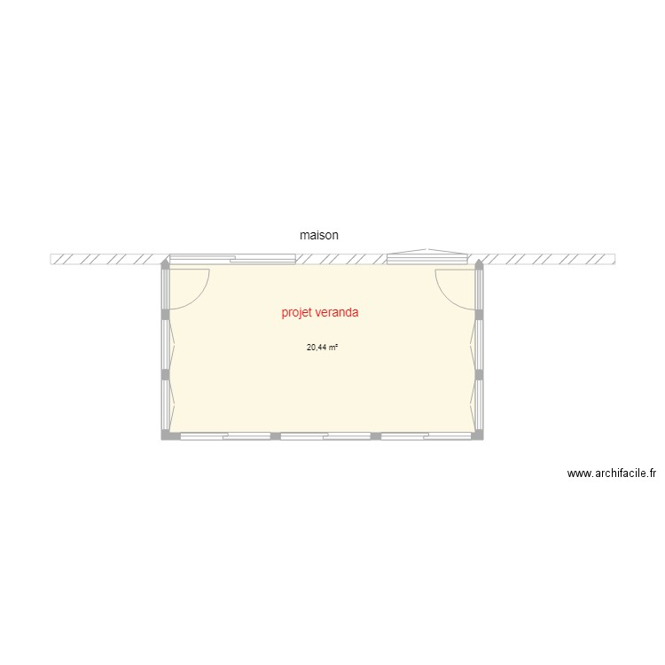 projet veranda . Plan de 0 pièce et 0 m2