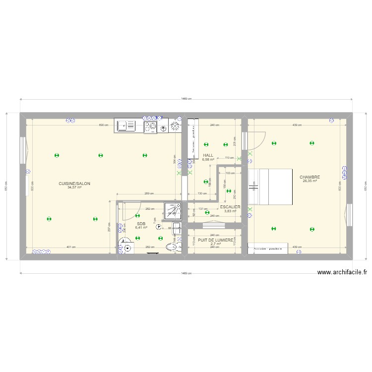 T2 TROISIEME ETAGE TOURVES. Plan de 0 pièce et 0 m2