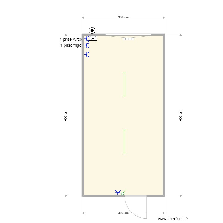 cabinet Médical. Plan de 1 pièce et 17 m2