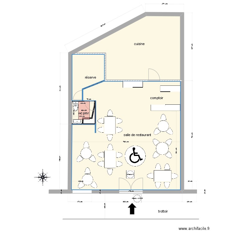 lait cru . Plan de 4 pièces et 88 m2