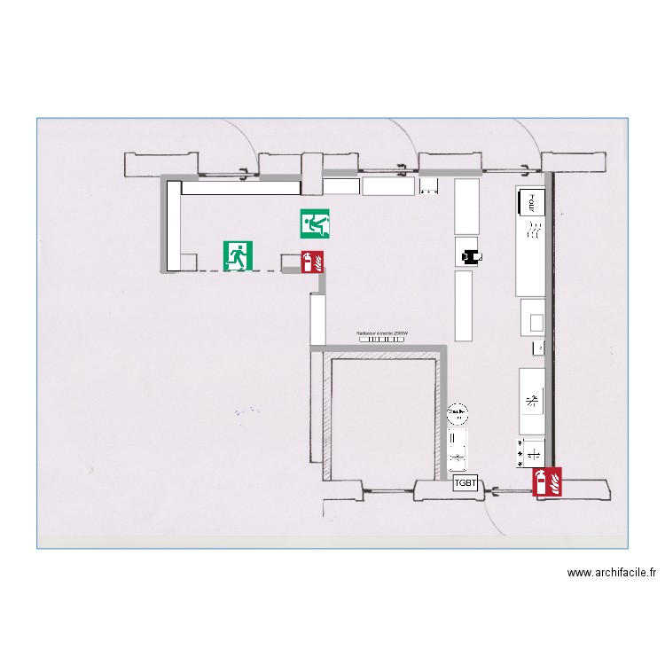 plan normes securité incendie. Plan de 0 pièce et 0 m2