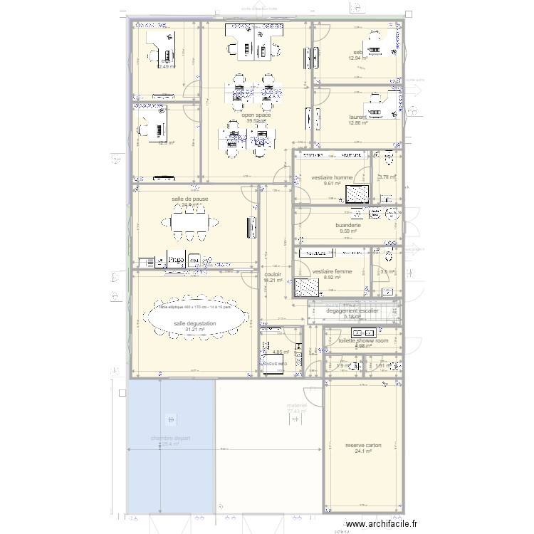 plan montussan v14. Plan de 34 pièces et 549 m2