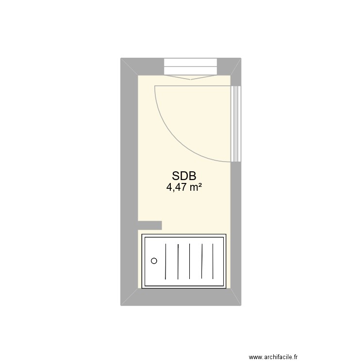 foutriers SDB. Plan de 1 pièce et 4 m2