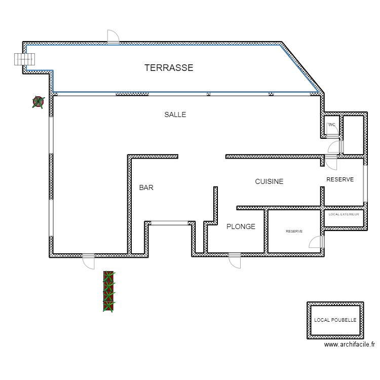 Camping civray. Plan de 7 pièces et 271 m2