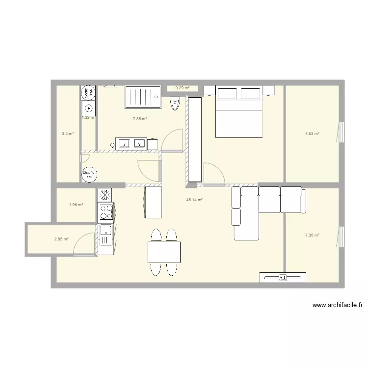 Sous Combles Alex . Plan de 