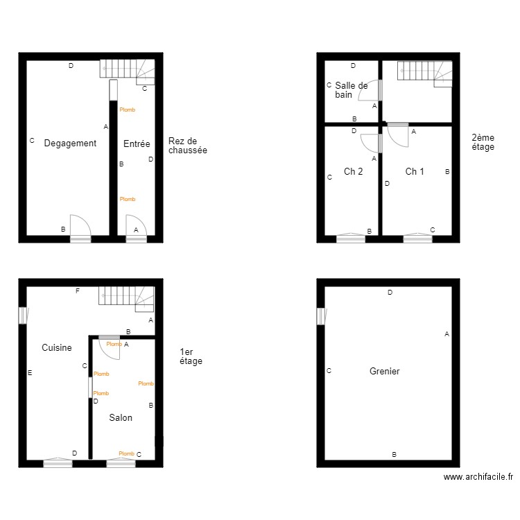 Croquis maison SIMON. Plan de 0 pièce et 0 m2