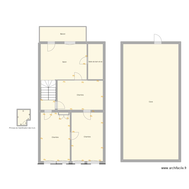 Croquis EYL Etage. Plan de 9 pièces et 169 m2