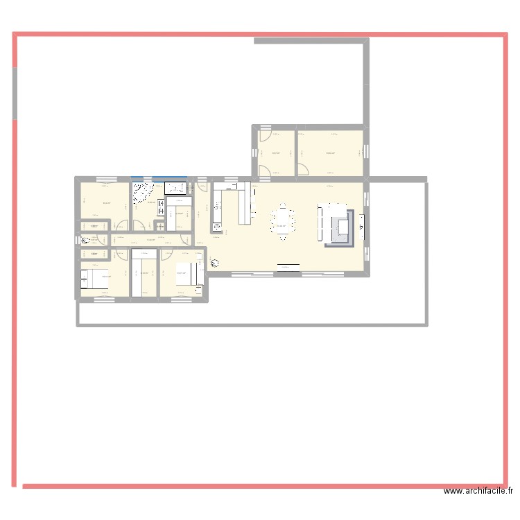 nous1234. Plan de 15 pièces et 160 m2