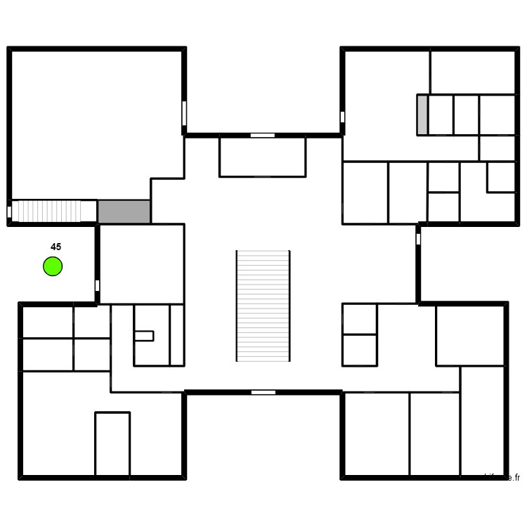 Position clés mairie 1er étage. Plan de 30 pièces et 1824 m2