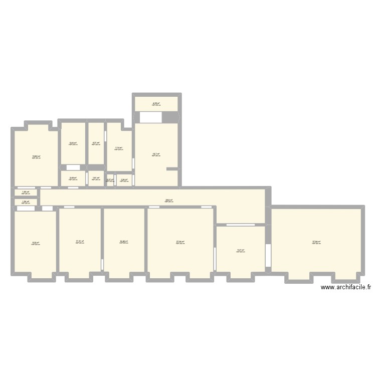 plan chambre 4/5. Plan de 19 pièces et 221 m2