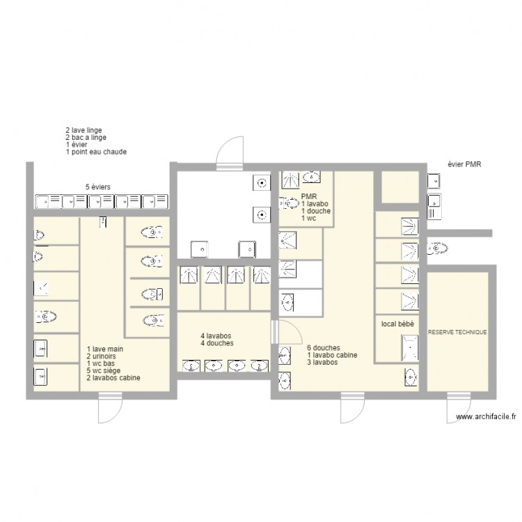 projet sanitaire. Plan de 0 pièce et 0 m2