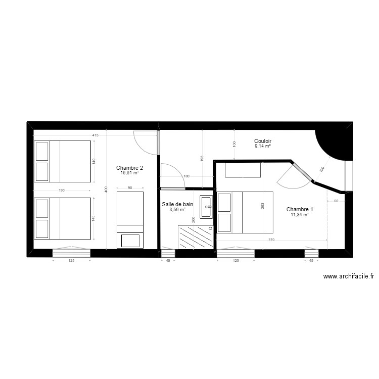 LE STRAT. Plan de 4 pièces et 41 m2