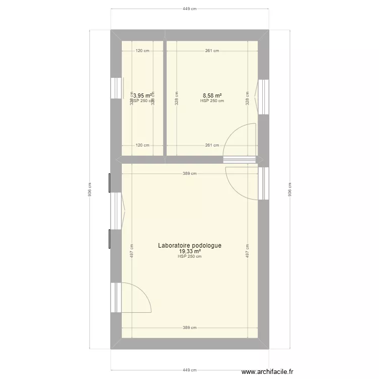 D&eacute;pendance apr&egrave;s travaux et agrandissement. Plan de 