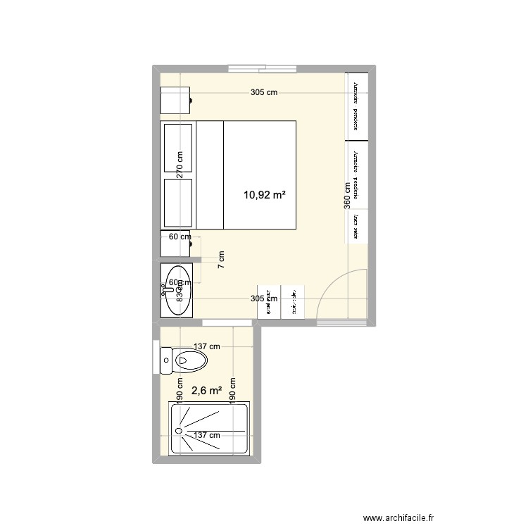 Biarritz chambre 1. Plan de 0 pièce et 0 m2