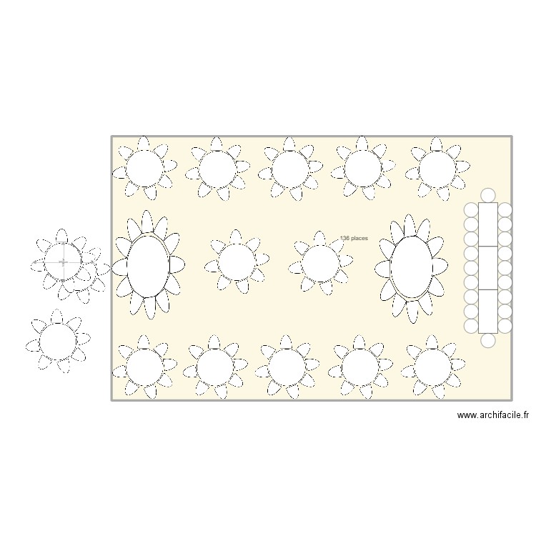 plan de table chloe. Plan de 1 pièce et 181 m2