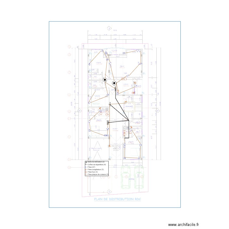 Alimentation de prises RDC. Plan de 0 pièce et 0 m2