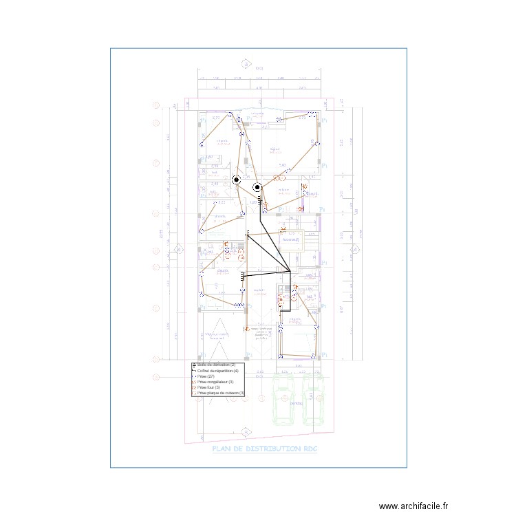 Alimentation de prises RDC. Plan de 0 pièce et 0 m2