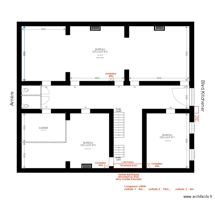 PLAN RDC. Plan de 7 pièces et 226 m2