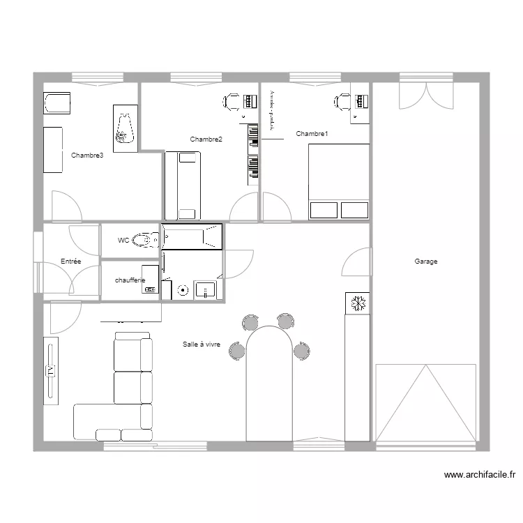 maison en cours. Plan de 