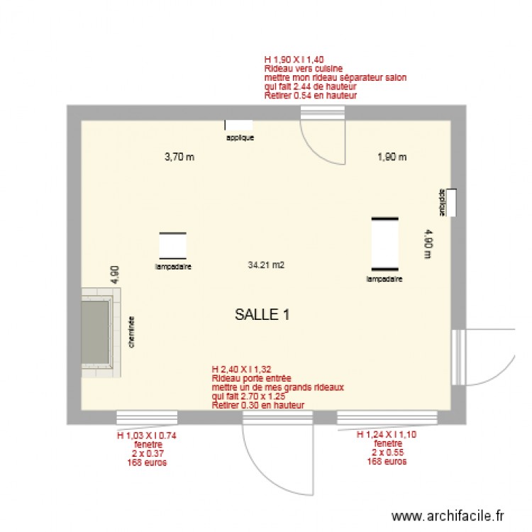 la couette salle 1. Plan de 0 pièce et 0 m2