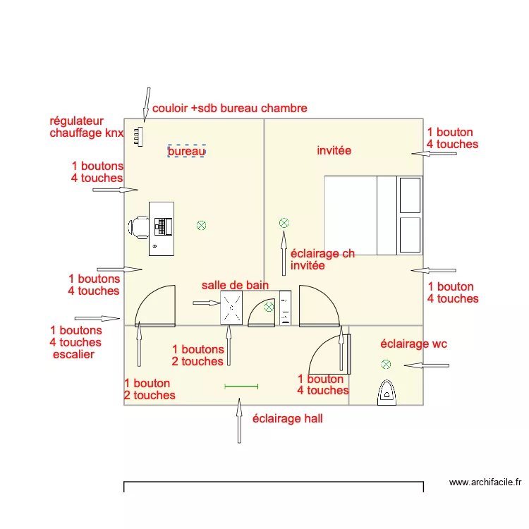 &eacute;tage entr&eacute;e hall. Plan de 